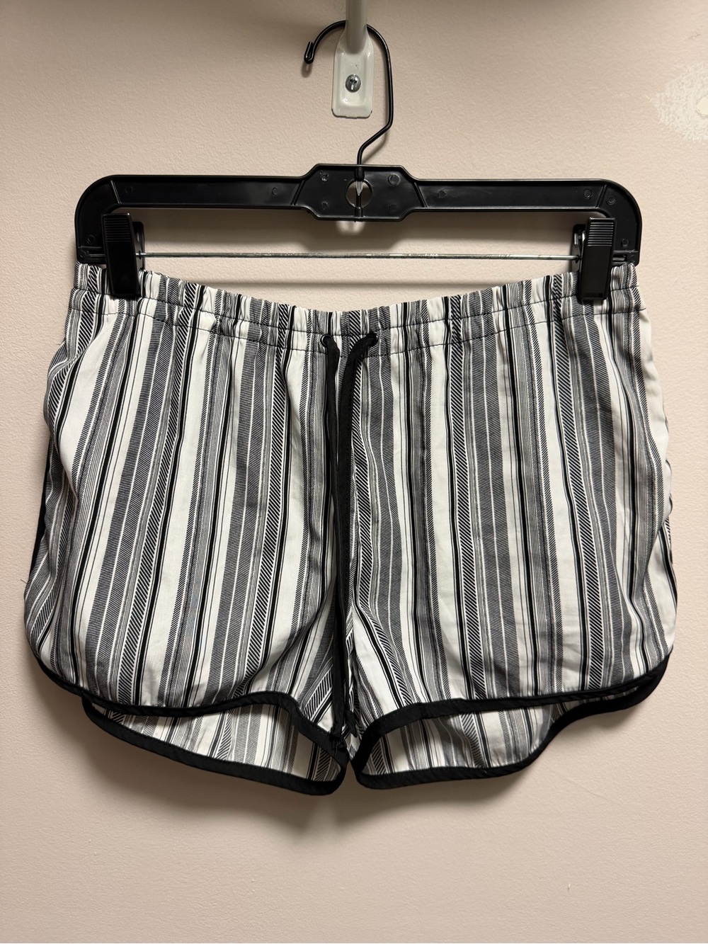 Cotton On Black & White Striped Athletic Drawstring Shorts